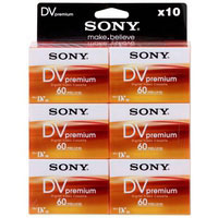 Sony 10DVM60PR-BT miniDV Tapes 10 pack